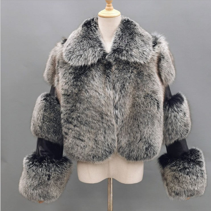 Faux Fur Lapel Coat