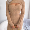 Cable-Knit Bodycon Sweater Dress