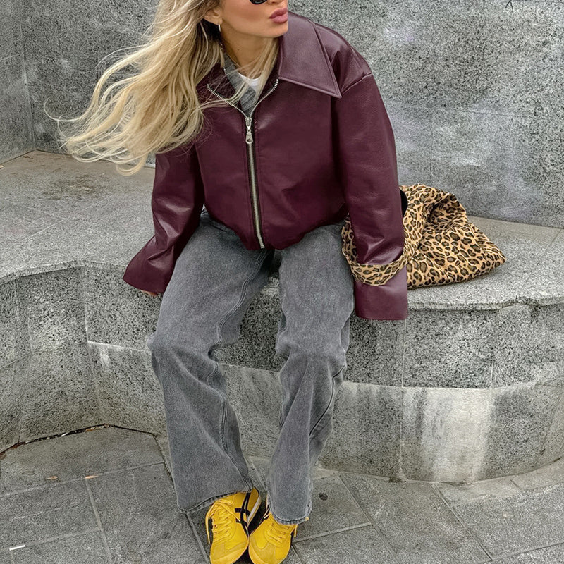 Faux Leather Biker Jacket