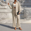 Lapel Button-Up Pants Set